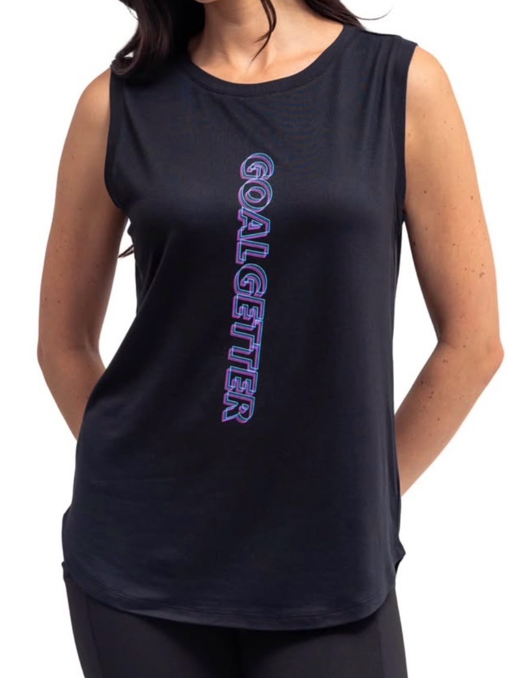 FITKICKS Women's Optimist Active Lifestyle Tank Top Black, Small